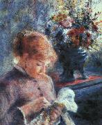 Pierre Renoir Lady Sewing oil on canvas